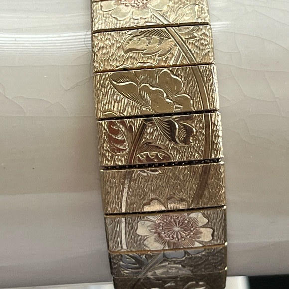 Vintage Etch Gold filled bracelet - Picture 3 of 5